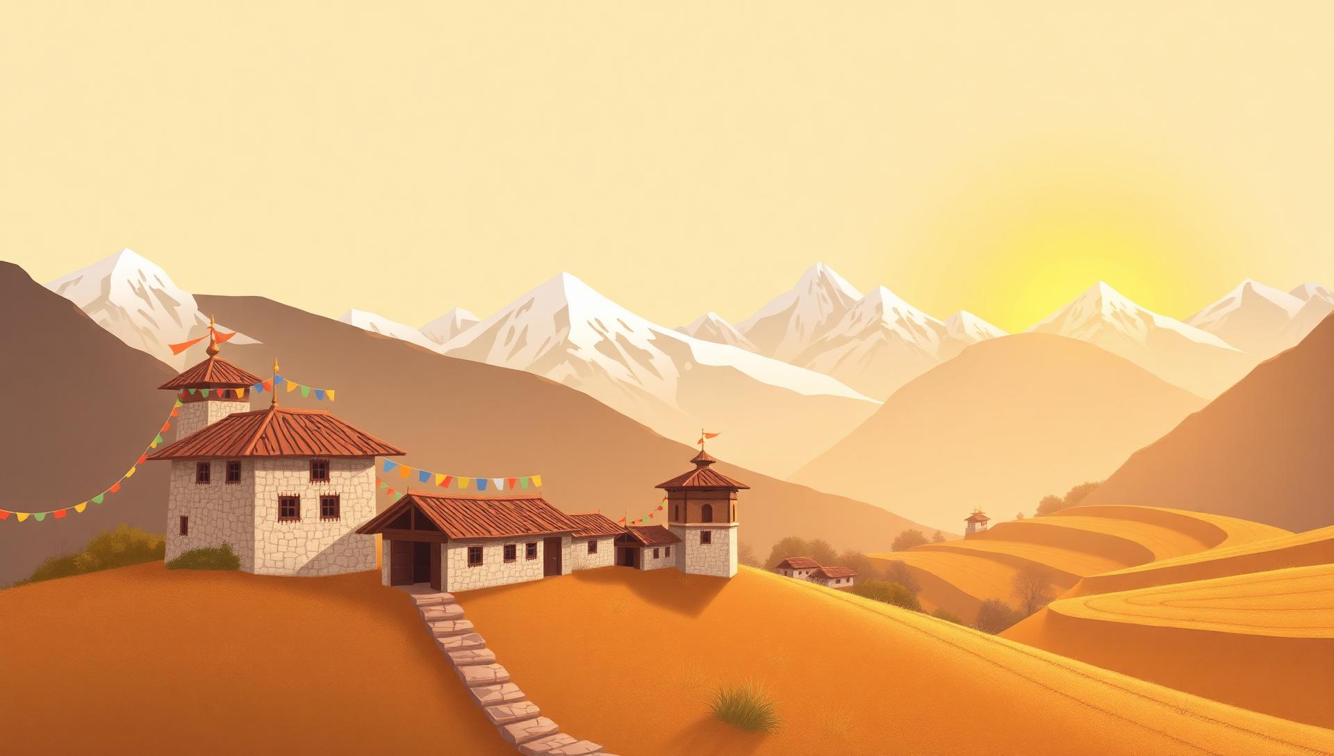 A calm Himalayan village scene from Junkiri โ the antidote to endless scrolling.